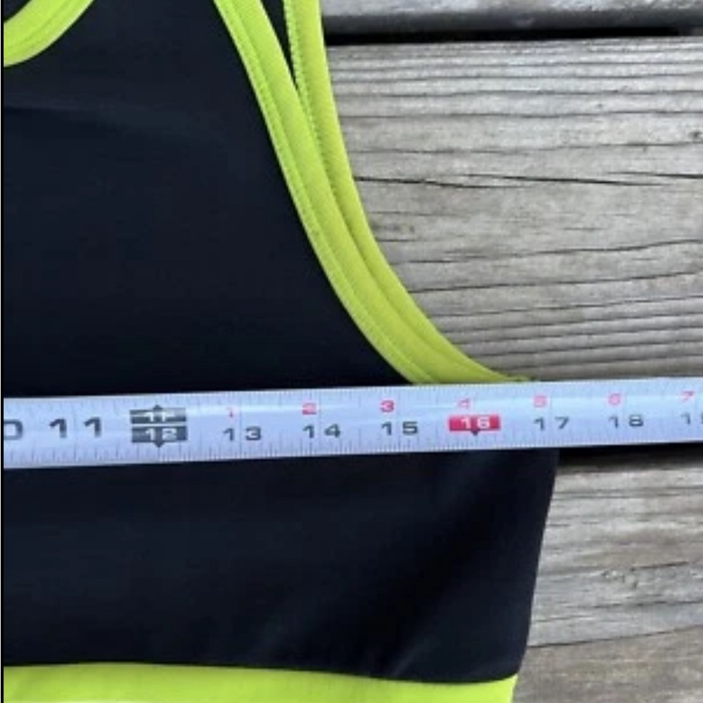 Vintage Y2K Sporty Maxi Dress Blk Neon Sleeveless Bodycon USA Sz M Tenniscore - Picture 7 of 9